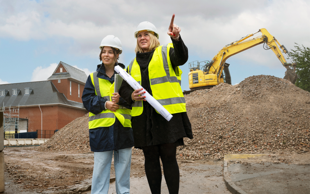 Council planning staff visiting a building site